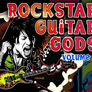 Rockstar Guitar Gods - 15 Original Bilder für digitale Downloads und dein DIY Design Vergnügen. Bereit für Poster, Merchandise, Aufkleber, etc