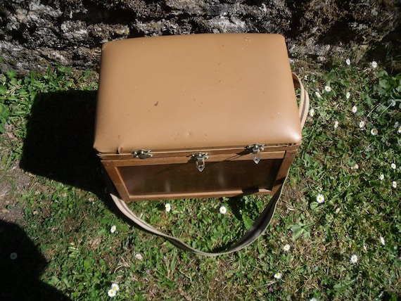 A French Vintage Fishing Seat Box , Storage Fishing Stool , Wood