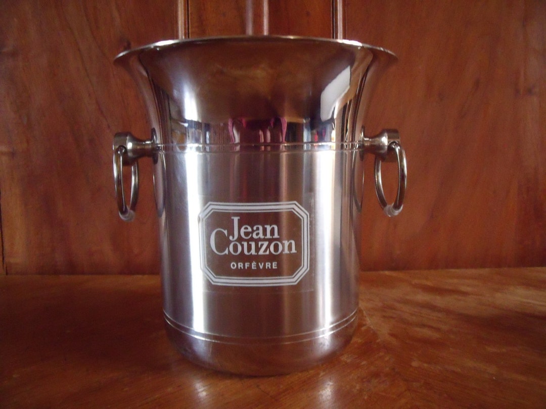 French Champagne Bucket , Jean Couzon Orfevre , Stainless Steel , Very