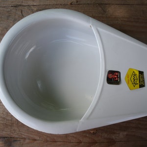 antiguo francés cama esmaltada blanca pan, JAPY, muy agradable la condición, circa 1950