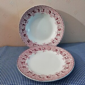 1 flat and 1 hollow 19th century plates , Saint Amand , art nouveau period, antique  french tableware