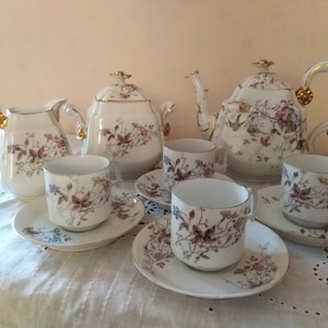 service à café 11 pièces, Vieux Paris, vaisselle française, période art déco, très bon état