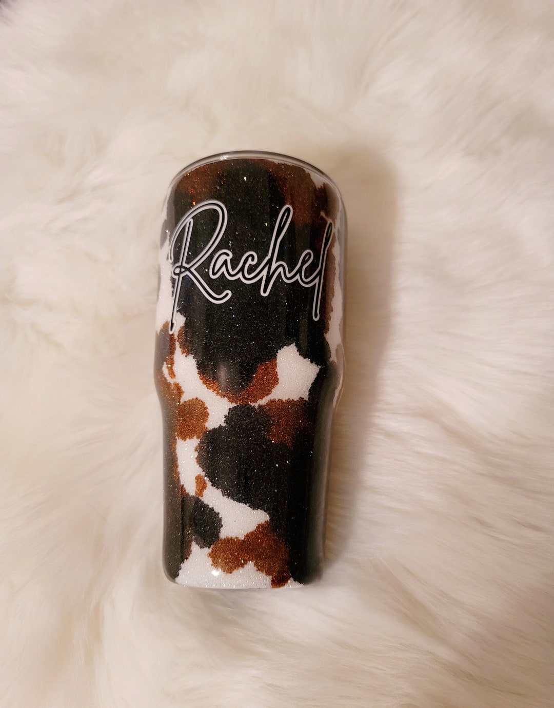 Cowhide Glitter Tumbler, Cow Glitter Tumbler, Cowhide Print Tumbler Etsy