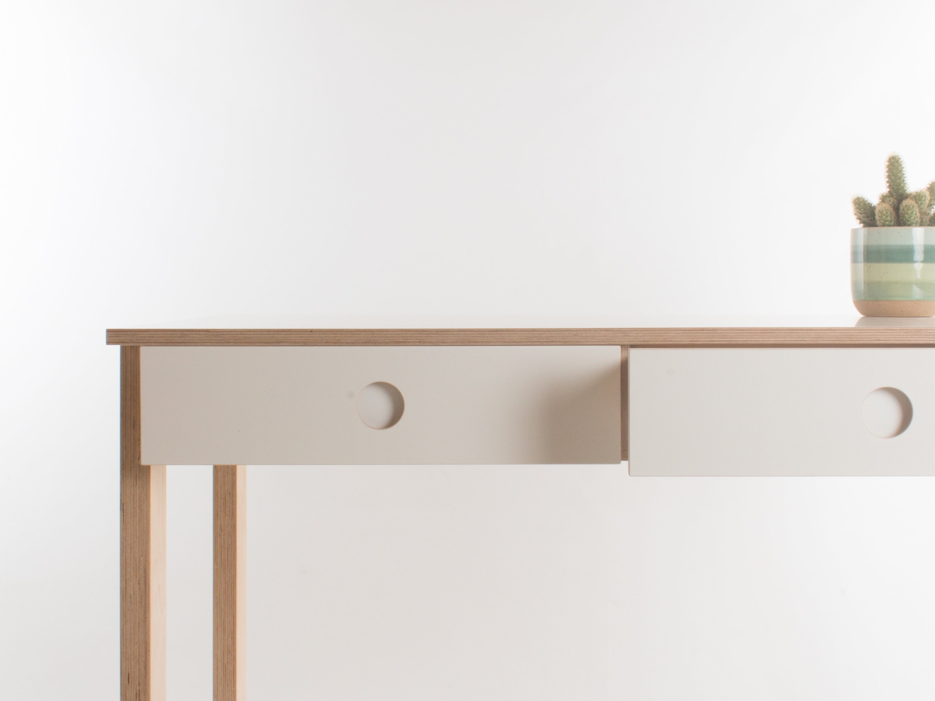 2 Drawer Desk Workstation White Melamine Laminated Baltic 50
