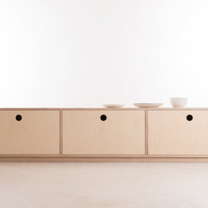 Yokohama Drawer Sideboard // Media Console / TV Unit / Storage - Ash Feet / Plinth / Wheels - Birch Plywood - Customise Design + Materials