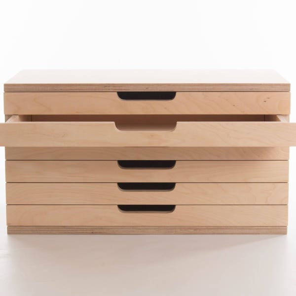 Art Box - 6 Drawers - Birch Plywood - Craft Tool /Painting / Drawing Equipment - Storage / Organizer - Customise Design + Materials