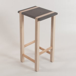 Serif Bar Stool - Kitchen Worktop or Standing Desk - Birch Plywood - Valchromat - Ash - Customise Design + Materials