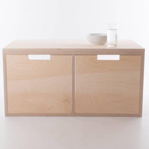 Riga Wall Mounted Bathroom Vanity Unit // Storage Cupboard / Scandi - Baltic Birch Plywood - Customise Design + Materials