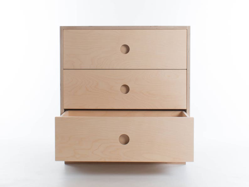 Malmo Short Chest of Drawers 3 // Compensato di betulla Legno massello dappertutto Guide Soft Close Personalizza design materiali immagine 2