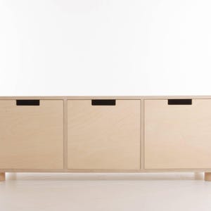 Oslo Low Sideboard // Vinyl Record LP Storage Unit - Ash Feet / Plinth / Wheels - Baltic Birch Plywood - Customise Design + Materials