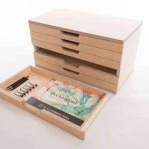 Art Box 6 / 9 Drawers Birch Plywood Craft Tool /Painting / Drawing Equipment Storage / Organizer Customise Design Materials image 6