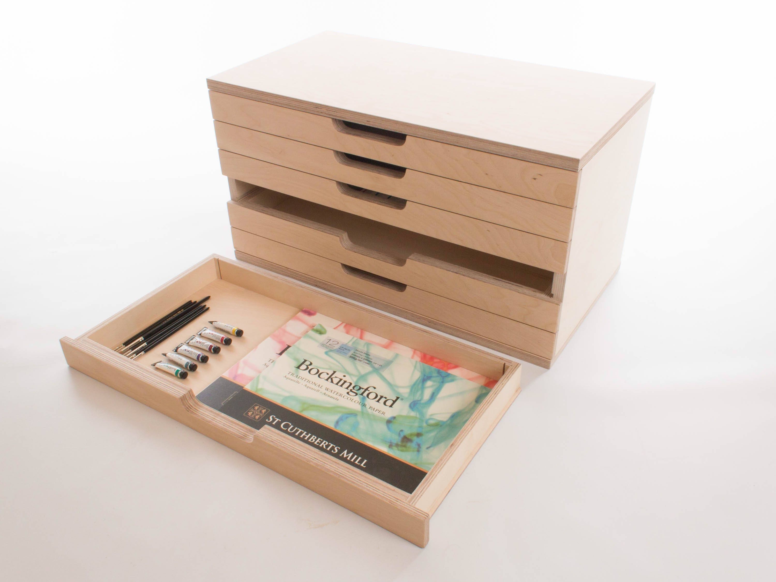 KINGART® Wooden Artist Storage Box, 6-Drawer, Designed Storage for