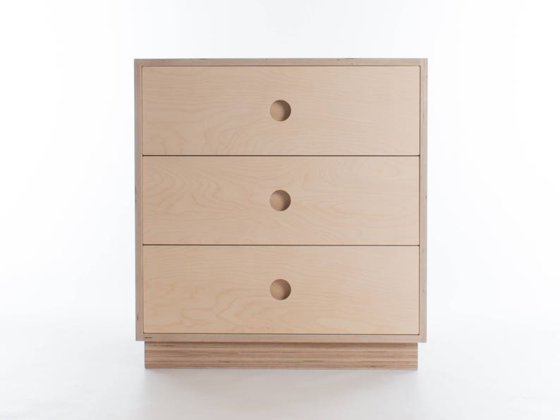 Malmo Short Chest of Drawers 3 // Compensato di betulla Legno massello dappertutto Guide Soft Close Personalizza design materiali immagine 1