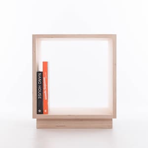 Box Side Table // Ash Feet / Plywood Plinth / Wheels - Baltic Birch Plywood - Customise Design + Materials