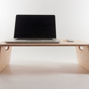 Lap desk Oak wood laptop stand Gift from daughter wife Mobile workstation  Portable wooden computer tray with mousepad