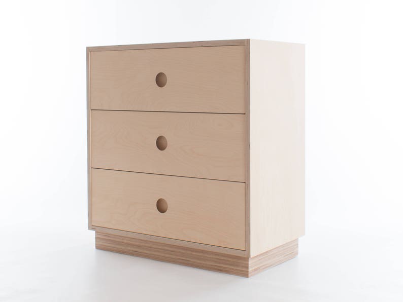 Malmo Short Chest of Drawers 3 // Compensato di betulla Legno massello dappertutto Guide Soft Close Personalizza design materiali immagine 3