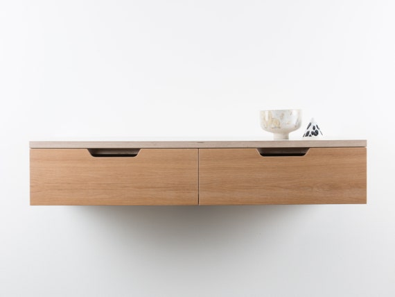 Sendai Vanity Unit 2 Drawer Wall Mounted Bathroom Baltic