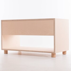 Media Unit with Drawer // Ash Feet / End Grain Plinth / Wheels Baltic Birch Plywood Customise Design Materials image 2