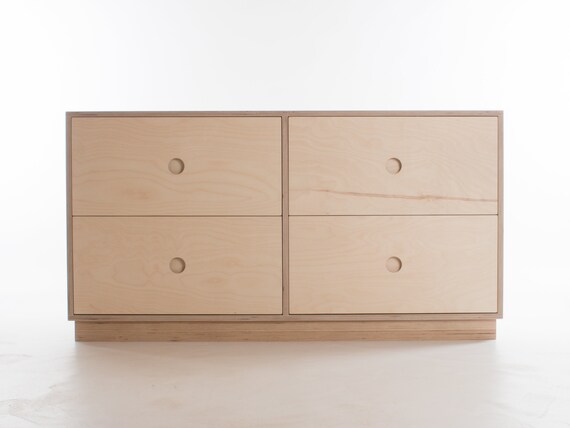 Malmo Double Short Chest of Drawers 4 Birch Plywood Solid Wood