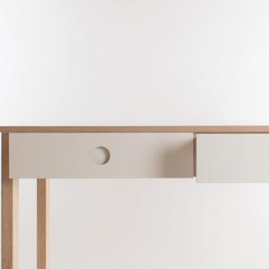 Taisho Desk // 2 Drawer - Workstation - White Melamine Laminated Baltic Birch Plywood - Customise Design + Materials