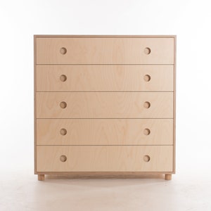 Malmo Wide Chest of Drawers - Birch Plywood - Solid Wood Throughout - Soft Close Runners - Customise Design + Materials