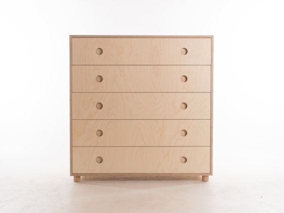 Malmo Wide Chest of Drawers Birch Plywood Solid Wood Throughout