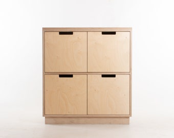 Riga Double Bathroom Vanity Unit // Storage Cupboard - Baltic Birch Plywood - Customise Design + Materials