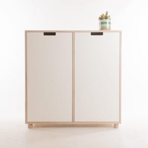 Oslo Tall Sideboard // Cabinet / Credenza / Storage Cupboard - Ash Feet / Plinth / Wheels - Birch Plywood - Customise Design + Materials