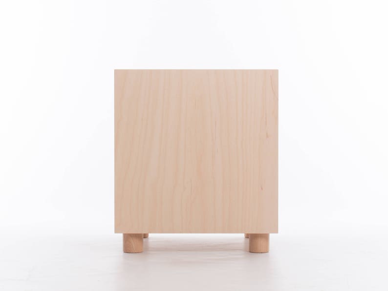 Box Side Table // Ash Feet / Plywood Plinth / Wheels Baltic Birch Plywood Customise Design Materials image 3