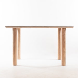 Kobe Dining Table // 2 to 4 People / Desk / Solid Ash Dowel Legs / Birch Plywood / Forbo Lino // Customise Design Materials image 6