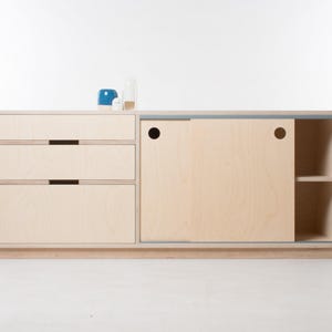 Copenhagen Sideboard / Media Console Cabinet / TV Unit - Ash Feet / Plinth / Wheels - Birch Plywood - Customise Design + Materials