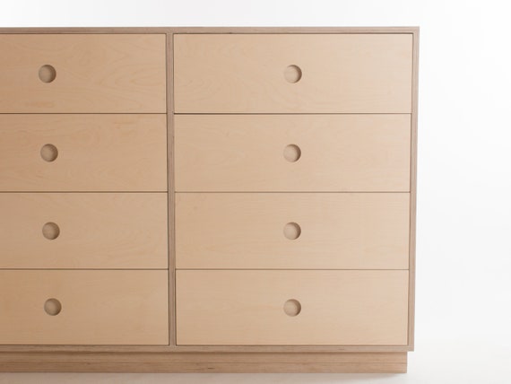 Malmo Double Chest of Drawers 8 Birch Plywood Solid Wood