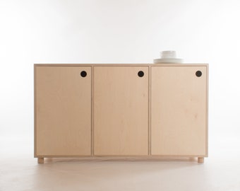 Oslo Sideboard // Console Cabinet / Credenza / Storage Cupboard - Ash Feet / Plinth / Wheels - Birch Plywood - Customise Design + Materials