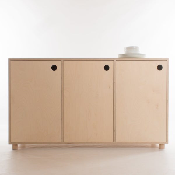 Oslo Sideboard // Console Cabinet / Credenza / Storage Cupboard - Ash Feet / Plinth / Wheels - Birch Plywood - Customise Design + Materials