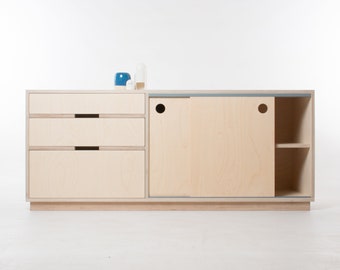 Copenhagen Sideboard / Media Console Cabinet / TV Unit - Ash Feet / Plinth / Wheels - Birch Plywood - Customise Design + Materials