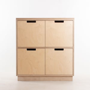 Riga Double Bathroom Vanity Unit // Storage Cupboard - Baltic Birch Plywood - Customise Design + Materials