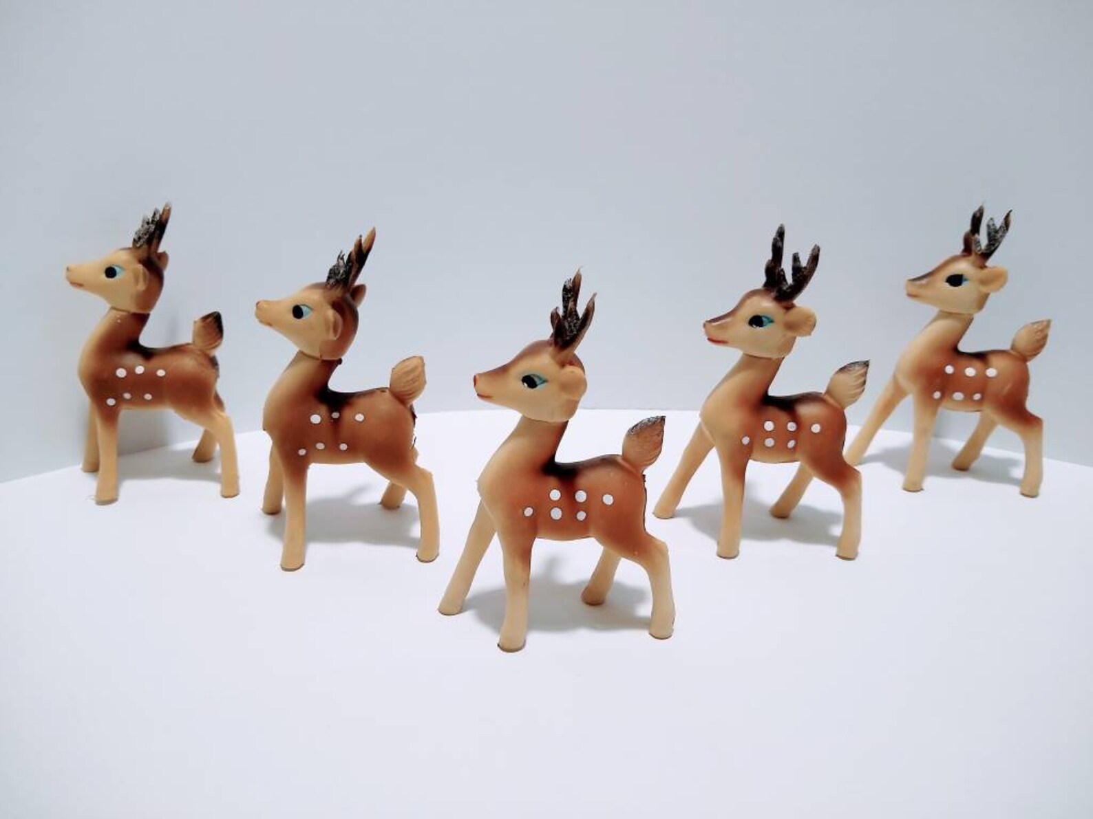 Rubber Reindeer Figurines Vintage Reindeer 50s 60s Christmas | Etsy