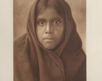 Qahatika Girl, The North American Indian, Edward S. Curtis, Photogravure, 1907 SALE!
