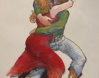 Texas Dancing, Hand colored by Luis Jimenez SALE!!