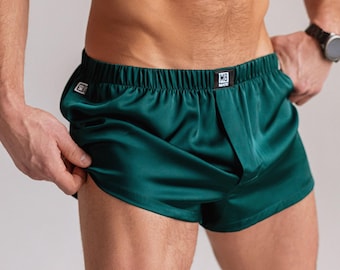 Mens silk boxers, handmade luxury underwear, elegant eco-silk gift for him, custom boxers