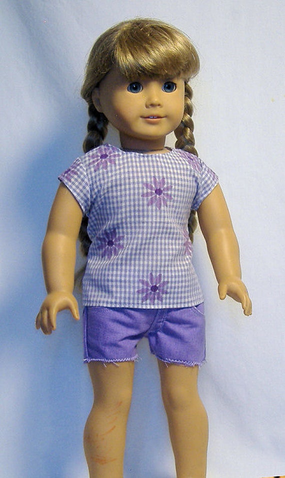 Items similar to Handmade American Girl doll clothes Top and Cutoffs on ...