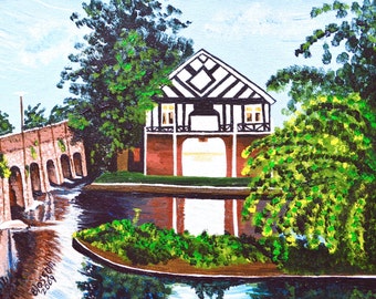 Original Landscape/England Painting Titled Stratford On Avon Acrylic On Canvas  12" X 16"