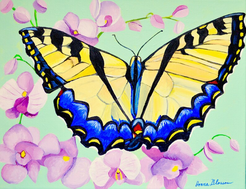 floral-original-acrylique-papillon-nature-peinture-sur-toile-etsy