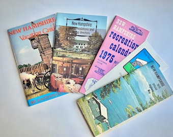 Vintage 1975 New Hampshire Travel Brochures & Map – Retro Road Trip, Vacation Guide, Americana Paper