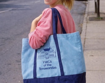 Vintage Canvas Tote Bag – YWCA Tonawanda NY Souvenir, Retro Americana Market Tote, Reusable Shopper