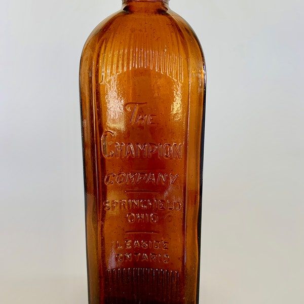 Vintage amber glass bottle