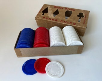 1960s Royal Flush Poker Chips – MCM Interlocking Plastic Game Set