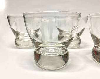 Vintage Monogrammed Rock Glasses - Set of 4 Retro Barware