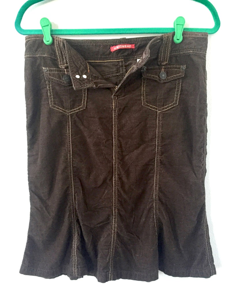 Vintage 1990s Union Bay Brown Corduroy Skirt