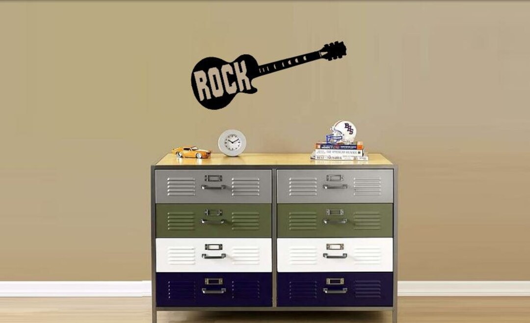 Guitar Decal rock and Roll Guitar Wall Decal Electric Etsy